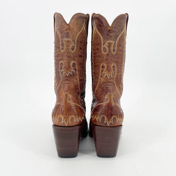 Vintage y2k Old Gringo Tan Elvis Eagle Stitched Western Cowgirl Boot size 7 - Picture 7 of 10
